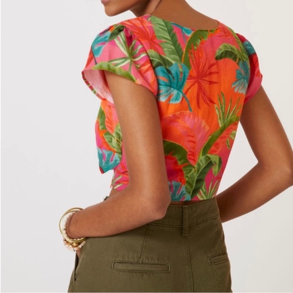 FARM Rio x Anthropologie Tropical Cut-Out Ring Detail Top XL - Picture 3 of 14